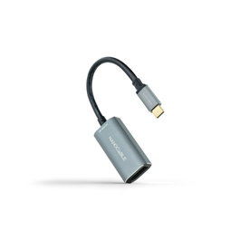 NANOCABLE Conversor USB-C a DisplayPort 8K Aluminio, 15 cm, Gris, 0,15 m, USB Tipo C, DisplayPort, Macho, Hembra, Derecho