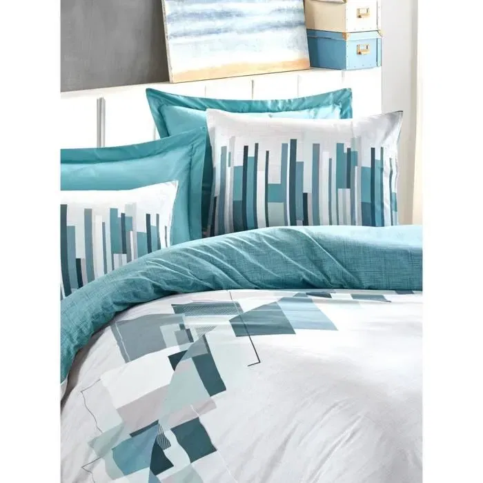 Juego de Cama 1 Funda Nórdica 220x240 cm + 2 Fundas de Almohada 60x60 cm 100% Algodón Verde ASI8681875212303