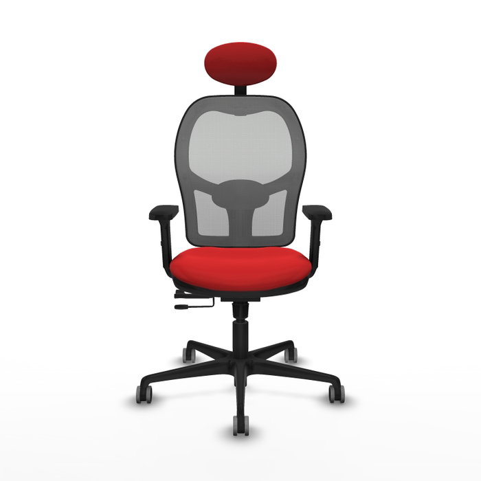 PIQUERAS Y CRESPO Silla de oficina Jorquera Rojo/Gris con mecanismo Sincro/Traslack