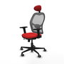 PIQUERAS Y CRESPO Silla de oficina Jorquera Rojo/Gris con mecanismo Sincro/Traslack
