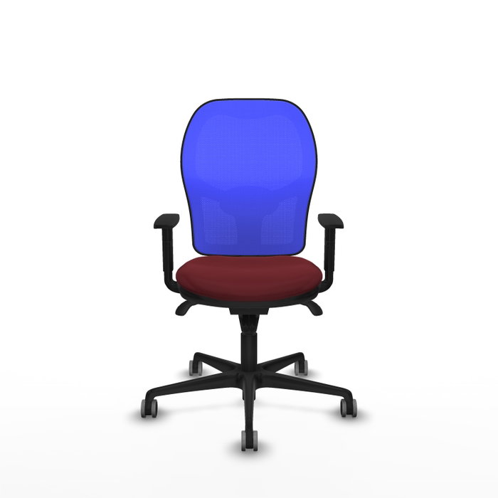 PIQUERAS Y CRESPO Silla de oficina Jorquera con mecanismo Sincro, Granate y Azul