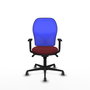 PIQUERAS Y CRESPO Silla de oficina Jorquera con mecanismo Sincro, Granate y Azul