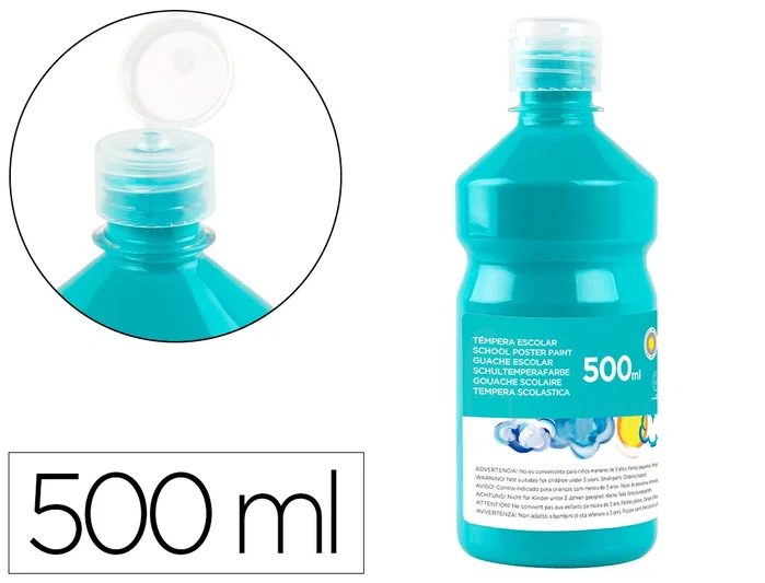Liderpapel Témpera líquida escolar 500 ml turquesa Liderpapel Témpera líquida escolar 500 ml turquesa