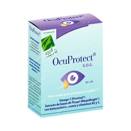 CIEN POR CIEN NATURAL Ocuprotect 30 Perlas + 30 Cápsulas Veg. Omega-7 Provinal Vitamina A B2 C Betacaroteno
