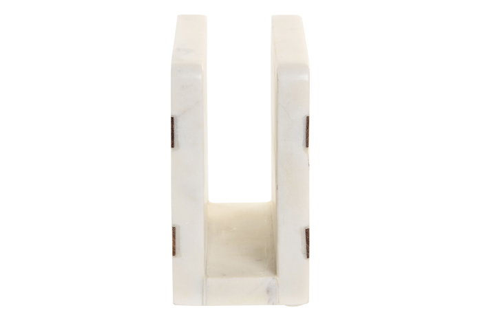DKD Home Decor Marmol 2025 Servilletero Blanco Natural 7 x 12.7 x 12.7 cm