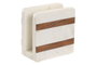 DKD Home Decor Marmol 2025 Servilletero Blanco Natural 7 x 12.7 x 12.7 cm