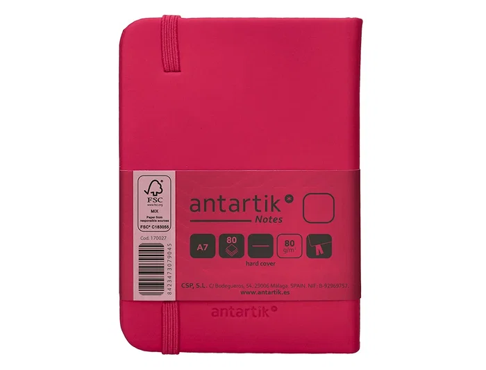 Antartik Cuaderno A7 Tapa Dura Burdeos Hojas Lisas 80 Hojas 80gr FSC