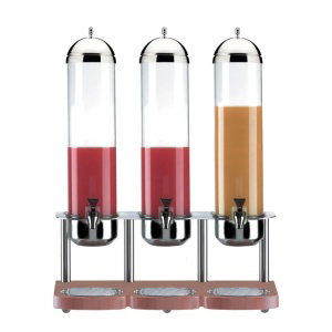 De Agostini Dispensador de Zumos Triple 15 Litros, Acero Inoxidable y Policarbonato, 78x54x30 cm