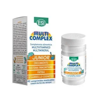 Trepatdiet-Esi Multicomplex Junior Complejo Multivitaminico y Multimineral para Niños 4 a 10 Años con 12 Vitaminas, 10 Minerales y Taurina - 42 Comprimidos