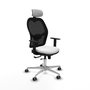 PIQUERAS Y CRESPO Silla de oficina Jorquera con mecanismo Sincro/Traslack, Blanco/Negro