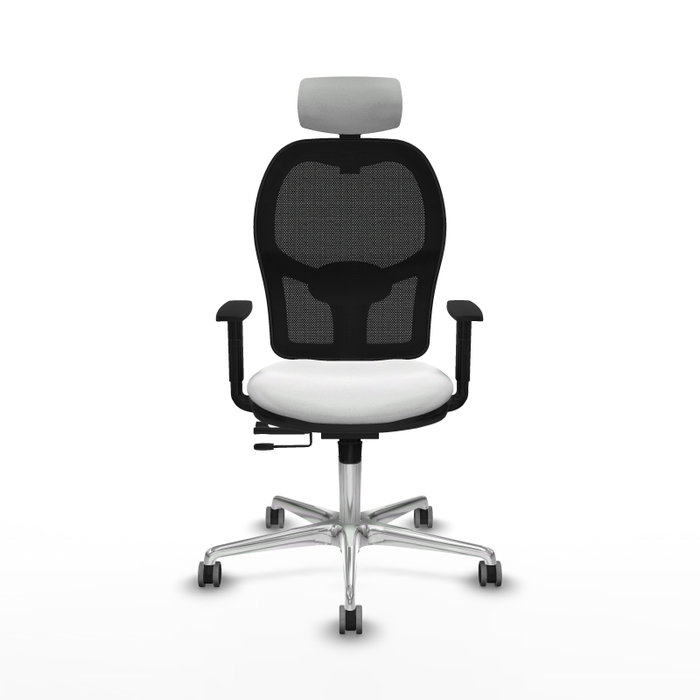PIQUERAS Y CRESPO Silla de oficina Jorquera con mecanismo Sincro/Traslack, Blanco/Negro