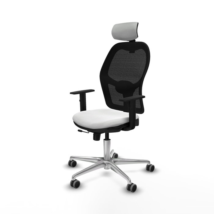 PIQUERAS Y CRESPO Silla de oficina Jorquera con mecanismo Sincro/Traslack, Blanco/Negro