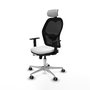 PIQUERAS Y CRESPO Silla de oficina Jorquera con mecanismo Sincro/Traslack, Blanco/Negro