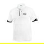 Sparco S01367BI4XL Polo con Cremallera Ultraligera de Tejido Piqué 50% Algodón 50% Poliéster Blanco Talla XL - Ideal Ropa Equipo Corporativa