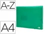 Liderpapel 32113 Carpeta Clasificadora Fuelle Polipropileno DIN A4 Verde Transparente 13 Departamentos