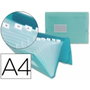 Liderpapel Carpeta Clasificadora Fuelle Verde Transparente 13 Departamentos DIN A4