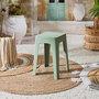 Home Deco Factory Taburete Apilable Verde Colección Essentiel Spectra 34,5x34,5 cm h.47 cm