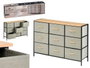 GIFTDECOR Mueble de 9 cajones Gris, Madera y Negro