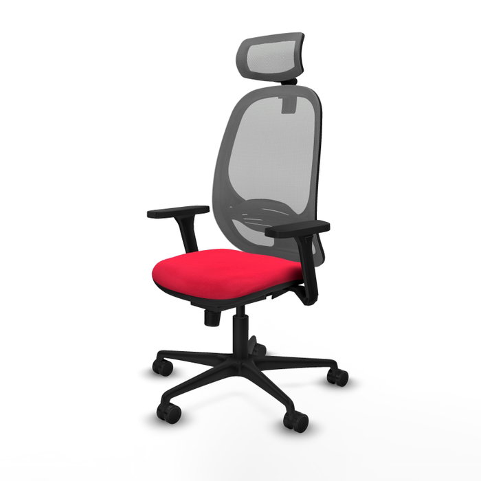 PIQUERAS Y CRESPO Silla de oficina Cilanco con mecanismo Sincro, Rojo y Gris
