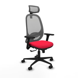 PIQUERAS Y CRESPO Silla de oficina Cilanco con mecanismo Sincro, Rojo y Gris