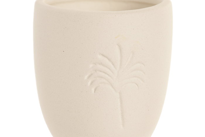 DKD Home Decor Portacepillos de Cerámica Blanco Tropical Palm