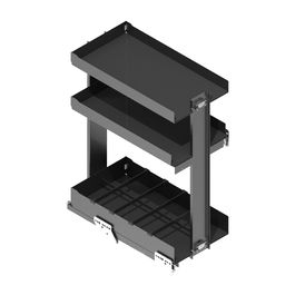 Menage Confort Botellero Alto Nova Flat Modulo 300 Antracita Extraíble 3 Bandejas Cierre Amortiguado Carga 40kg