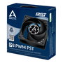 ARCTIC P8 PWM PST - Ventilador de PC 80 mm Negro, 5 Aspas, FDB, PWM, 200-3000 RPM, 40.3 m3/h Flujo de Aire, 0.3 Sone, 4 Pines