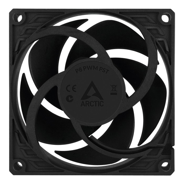 ARCTIC P8 PWM PST - Ventilador de PC 80 mm Negro, 5 Aspas, FDB, PWM, 200-3000 RPM, 40.3 m3/h Flujo de Aire, 0.3 Sone, 4 Pines