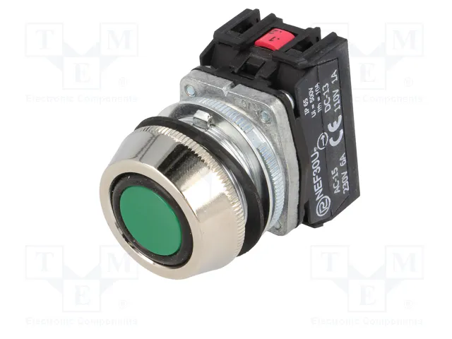 PROMET Interruptor de presión 30mm verde NC + NA