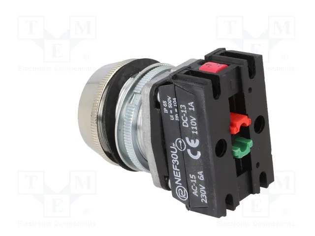 PROMET Interruptor de presión 30mm verde NC + NA