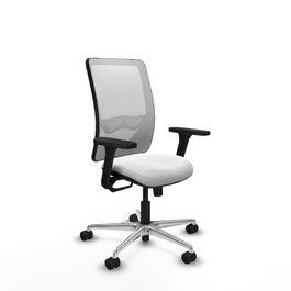 PIQUERAS Y CRESPO Silla de oficina Zulema con mecanismo Sincro y brazos 3D, Blanco