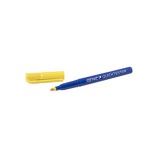 GENIE 11795 Detector de Billetes Quicktester Multidivisa por Tinta - Azul y Amarillo, Pack de 5 Unidades