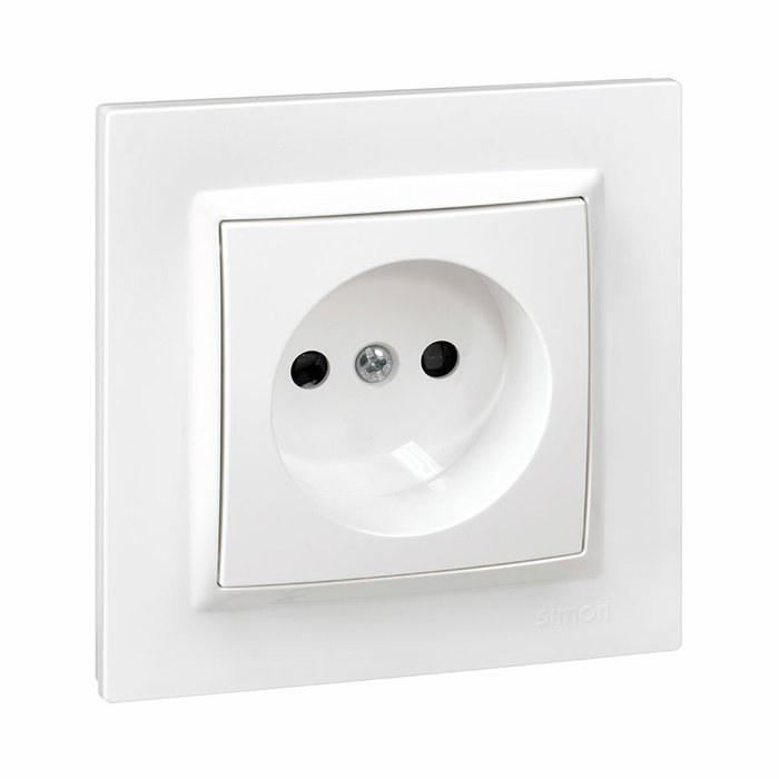 Simon Enchufe bipolar blanco con marco serie 10