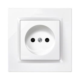 Simon Enchufe Bipolar Serie 10 Blanco con Marco Sin Toma de Tierra 230V 16A Plástico IP20