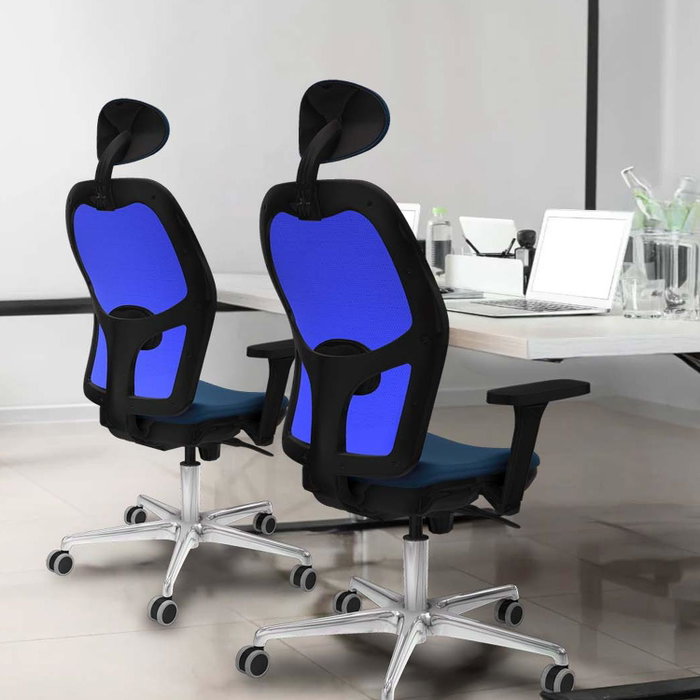 PIQUERAS Y CRESPO Silla de oficina Jorquera con mecanismo Sincro, Morado y Azul