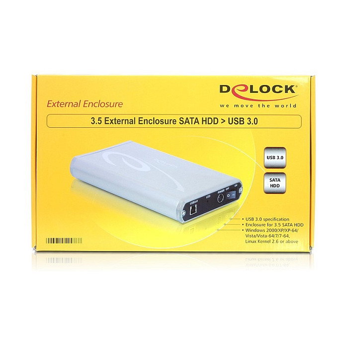 DeLOCK 42478 Carcasa para disco duro SATA de 3.5 pulgadas USB 3.2 Gen 1 Gris