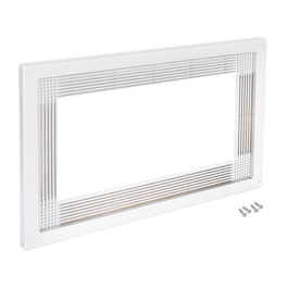 Emuca Marco para microondas, para encastrar en mueble de cocina, módulo 600mm, 600x400mm, Plástico, Blanco