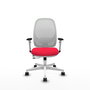 PIQUERAS Y CRESPO Silla de oficina Cilanco con mecanismo Sincro/Traslack, Rojo y Blanco