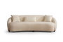 Atelier Del Sofa Sofá de 3 Plazas Napoli Cream Bouclette, Tejido 100% Poliéster, Color Crema