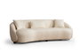 Atelier Del Sofa Sofá de 3 Plazas Napoli Cream Bouclette, Tejido 100% Poliéster, Color Crema