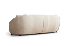 Atelier Del Sofa Sofá de 3 Plazas Napoli Cream Bouclette, Tejido 100% Poliéster, Color Crema