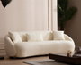 Atelier Del Sofa Sofá de 3 Plazas Napoli Cream Bouclette, Tejido 100% Poliéster, Color Crema