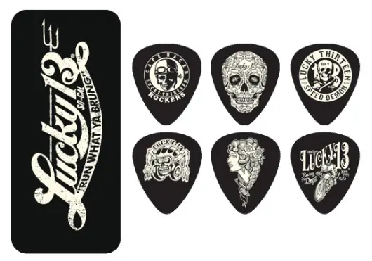 Dunlop Lucky 13 Bote de 6 Púas de Guitarra, 0.73Mm Dunlop Lucky 13 Bote de 6 Púas de Guitarra, 0.73Mm