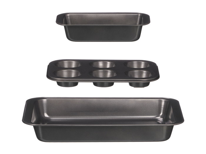 KINVARA Set 3 Moldes Rectangular 3 Formas Acero Gris
