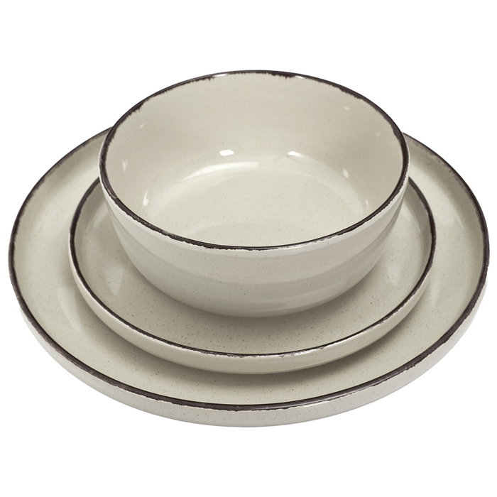 Home Deco Factory Vajilla Natural 12 Piezas Gres du Temps Beige - 4 Platos Llanos, 4 Postre, 4 Bols Home Deco Factory Vajilla Natural 12 Piezas Gres du Temps Beige - 4 Platos Llanos, 4 Postre, 4 Bols