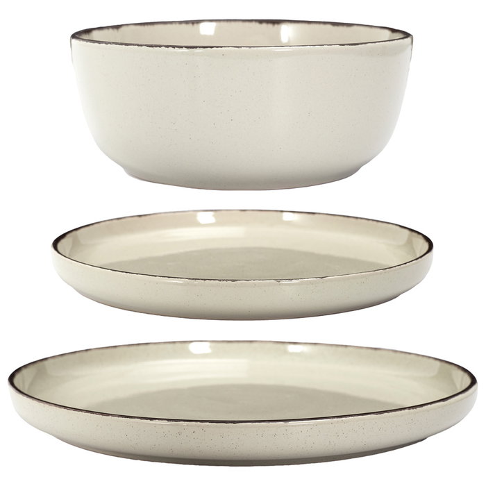 Home Deco Factory Vajilla Natural 12 Piezas Gres du Temps Beige - 4 Platos Llanos, 4 Postre, 4 Bols Home Deco Factory Vajilla Natural 12 Piezas Gres du Temps Beige - 4 Platos Llanos, 4 Postre, 4 Bols