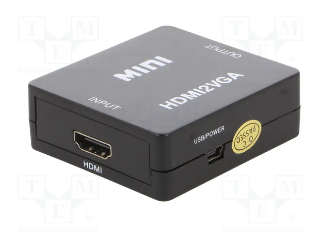 Gembird Conversor HDMI a VGA F/F Negro con Audio Gembird Conversor HDMI a VGA F/F Negro con Audio