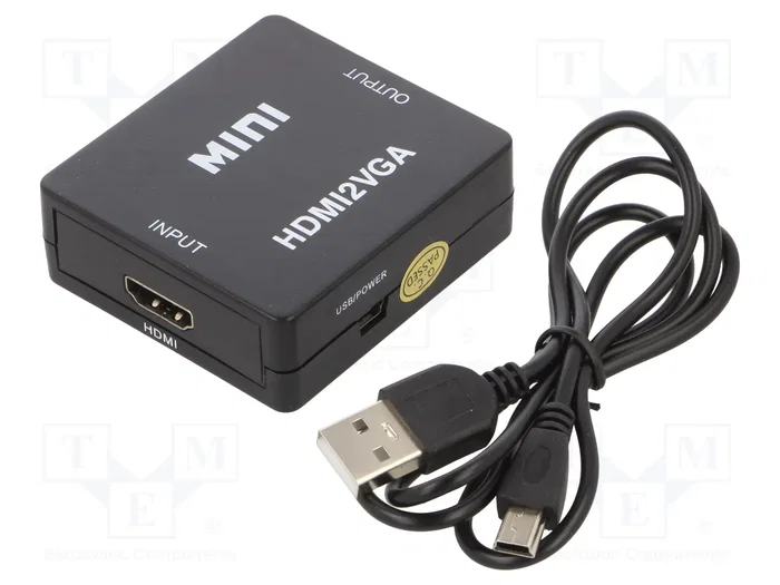 Gembird Conversor HDMI a VGA F/F Negro con Audio Gembird Conversor HDMI a VGA F/F Negro con Audio