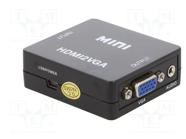 Gembird Conversor HDMI a VGA F/F Negro con Audio Gembird Conversor HDMI a VGA F/F Negro con Audio