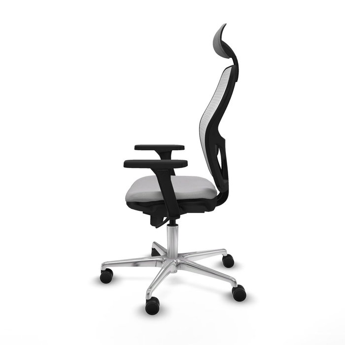 PIQUERAS Y CRESPO Silla de oficina Jorquera con mecanismo Sincro, Gris claro y Blanco